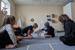 Learners at Acton Academy East Mountains private school near Albuquerque, New Mexico offering an outdoor-centric, hands-on alternative to home-schooling