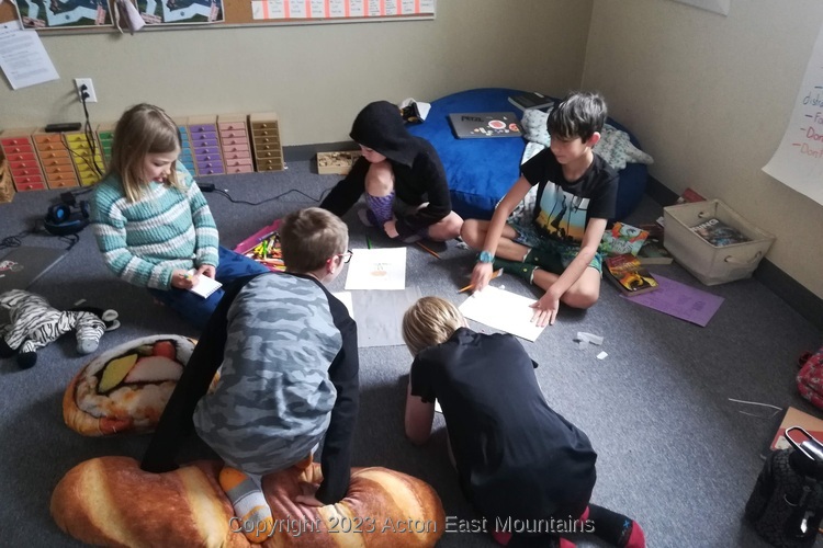 Learners at Acton Academy East Mountains private school near Albuquerque, New Mexico offering an outdoor-centric, hands-on alternative to home-schooling