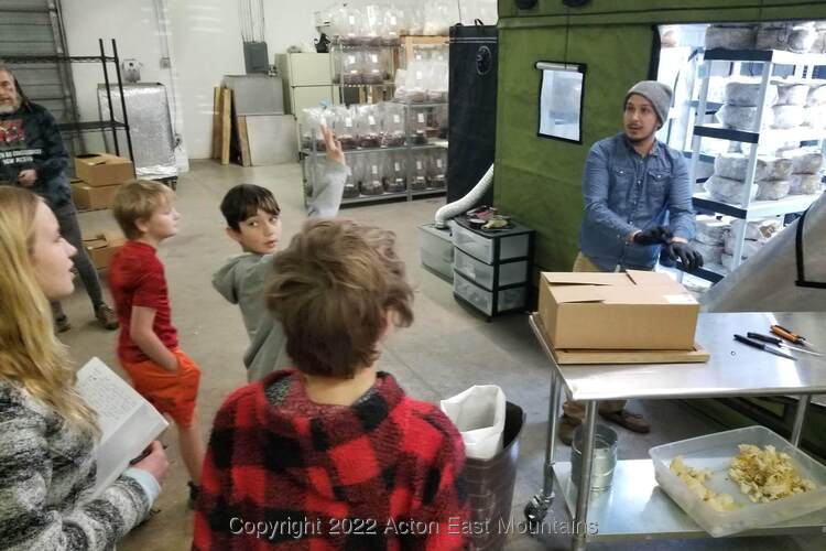 Learners from Acton Academy East Mountains private school near Albuquerque, New Mexico on a field trip to NM fungi and Los Poblanos.