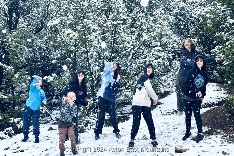 Acton Academy East Mountains Learners playing in the snow!